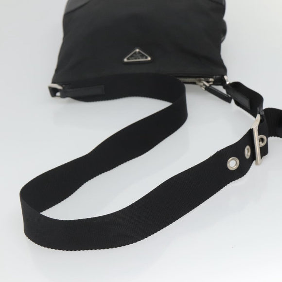 PRADA Shoulder Bag Nylon Black Auth 119572