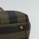 FENDI Pecan Canvas Hand Bag Brown Gold Auth 119578-16