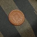 FENDI Pecan Canvas Hand Bag Brown Gold Auth 119578-17