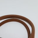 FENDI Pecan Canvas Hand Bag Brown Gold Auth 119578-8