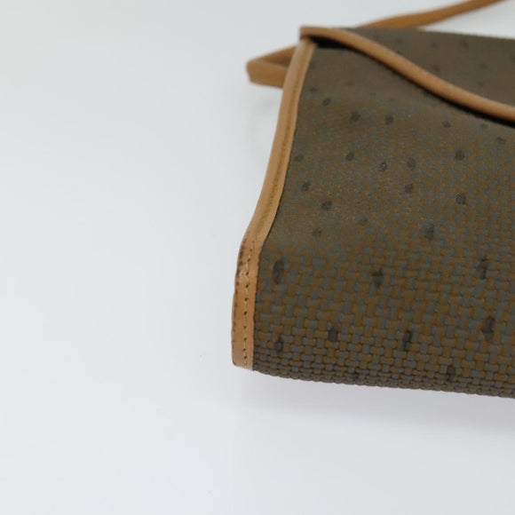 SAINT LAURENT Shoulder Bag PVC Leather Brown Gold Auth 119580