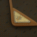 SAINT LAURENT Shoulder Bag PVC Leather Brown Gold Auth 119580-9