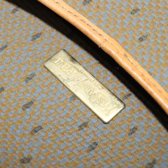 SAINT LAURENT Shoulder Bag PVC Leather Brown Gold Auth 119580