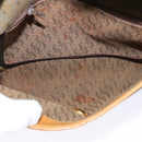 SAINT LAURENT Shoulder Bag PVC Leather Brown Gold Auth 119580-11