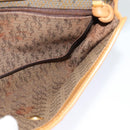 SAINT LAURENT Shoulder Bag PVC Leather Brown Gold Auth 119580-19