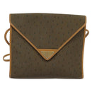 SAINT LAURENT Shoulder Bag PVC Leather Brown Gold Auth 119580-13