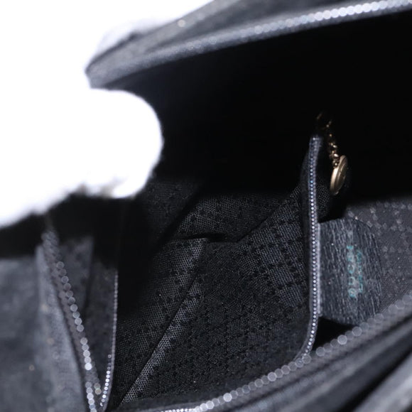 GUCCI Bamboo Hand Bag Suede 2way Black Gold 002 2058 0508 0 Auth 119581