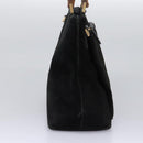 GUCCI Bamboo Hand Bag Suede 2way Black Gold 002 2058 0508 0 Auth 119581-4