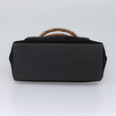 GUCCI Bamboo Hand Bag Suede 2way Black Gold 002 2058 0508 0 Auth 119581-5