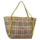 BURBERRY Nova Check Tote Bag PVC Beige Auth 119595-1
