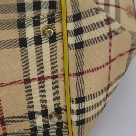 BURBERRY Nova Check Tote Bag PVC Beige Auth 119595