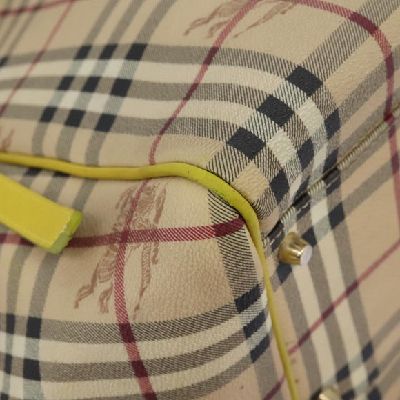 BURBERRY Nova Check Tote Bag PVC Beige Auth 119595