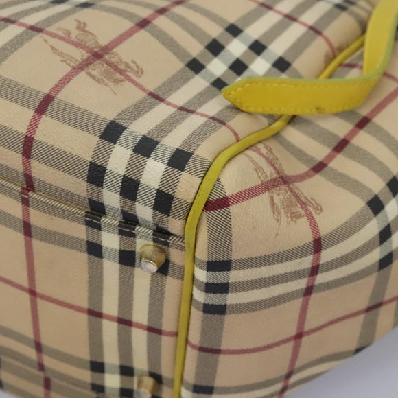 BURBERRY Nova Check Tote Bag PVC Beige Auth 119595