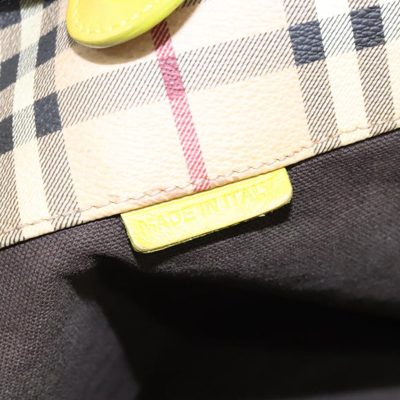 BURBERRY Nova Check Tote Bag PVC Beige Auth 119595