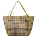 BURBERRY Nova Check Tote Bag PVC Beige Auth 119595-13