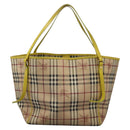 BURBERRY Nova Check Tote Bag PVC Beige Auth 119595-2