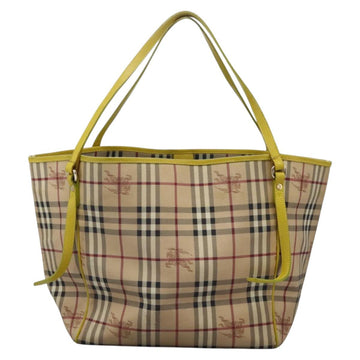 BURBERRY Nova Check Tote Bag PVC Beige Auth 119595 - 0