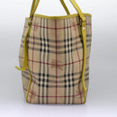 BURBERRY Nova Check Tote Bag PVC Beige Auth 119595-4