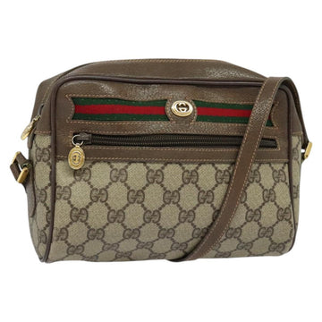 GUCCI GG Supreme Web Sherry Line Bag PVC Beige Gold 001 115 6655 Auth 119601