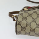 GUCCI GG Supreme Web Sherry Line Bag PVC Beige Gold 001 115 6655 Auth 119601-14
