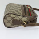 GUCCI GG Supreme Web Sherry Line Bag PVC Beige Gold 001 115 6655 Auth 119601-4