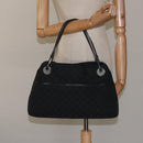 GUCCI GG Canvas Shoulder Bag Black 121023 Auth 119620-22