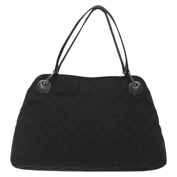 GUCCI GG Canvas Shoulder Bag Black 121023 Auth 119620