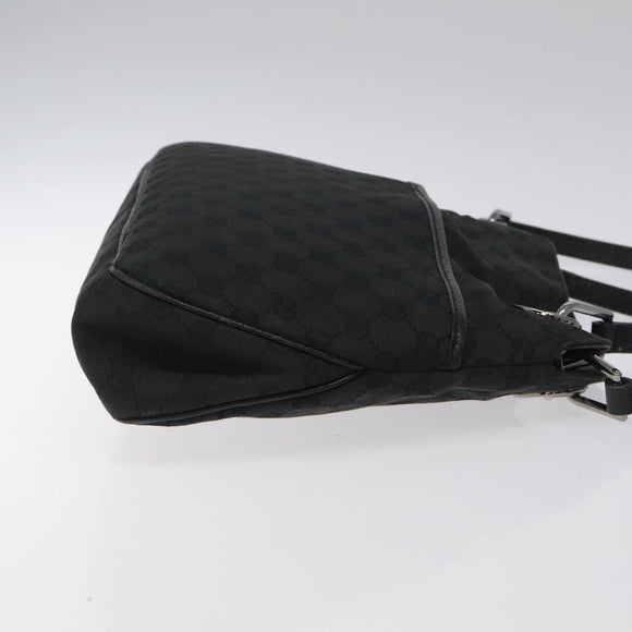 GUCCI GG Canvas Shoulder Bag Black 121023 Auth 119620