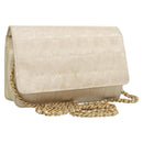 CHANEL New Travel Line Chain Wallet Nylon Gold CC Auth 119624-1