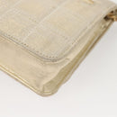 CHANEL New Travel Line Chain Wallet Nylon Gold CC Auth 119624-13