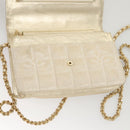CHANEL New Travel Line Chain Wallet Nylon Gold CC Auth 119624-17