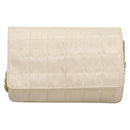 CHANEL New Travel Line Chain Wallet Nylon Gold CC Auth 119624-2