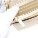 CHANEL New Travel Line Chain Wallet Nylon Gold CC Auth 119624-23