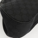GUCCI GG Canvas Bamboo Push Lock Hand Bag Black Auth 119629A-10