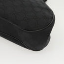 GUCCI GG Canvas Bamboo Push Lock Hand Bag Black Auth 119629A-11