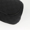 GUCCI GG Canvas Bamboo Push Lock Hand Bag Black Auth 119629A-13