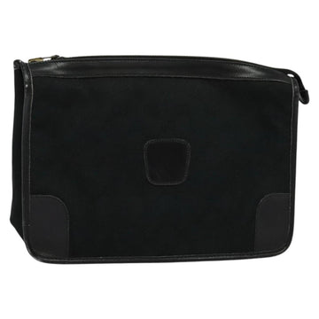 GUCCI GG Canvas Clutch Bag Black Gold Auth 119645