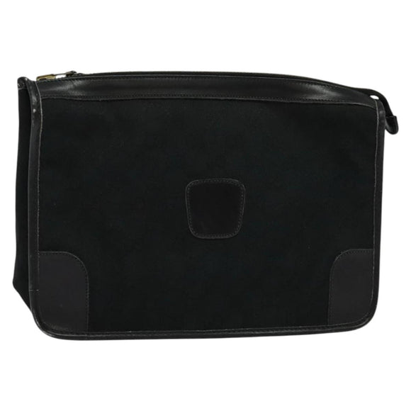 GUCCI GG Canvas Clutch Bag Black Gold Auth 119645