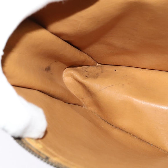 GUCCI GG Canvas Clutch Bag Black Gold Auth 119645