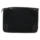 GUCCI GG Canvas Clutch Bag Black Gold Auth 119645-2