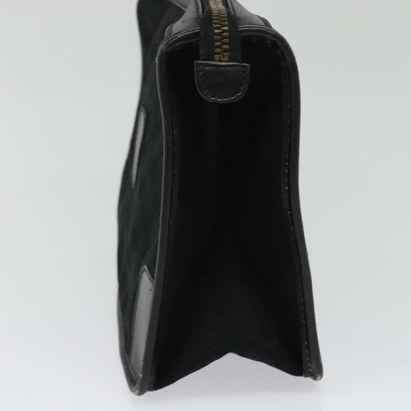 GUCCI GG Canvas Clutch Bag Black Gold Auth 119645