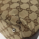 GUCCI GG Canvas Web Sherry Line Hand Bag Beige Silver 145759 Auth 119676-15