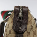 GUCCI GG Canvas Web Sherry Line Hand Bag Beige Silver 145759 Auth 119676-19