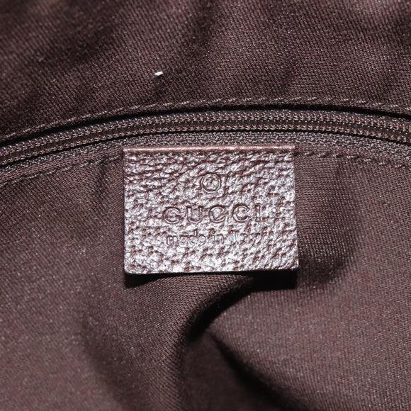 GUCCI GG Canvas Web Sherry Line Hand Bag Beige Silver 145759 Auth 119676