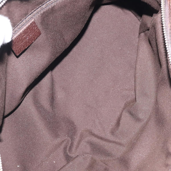 GUCCI GG Canvas Web Sherry Line Hand Bag Beige Silver 145759 Auth 119676