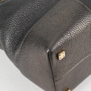 LOEWE Anagram Hand Bag Leather Silver gold Auth 119684AM-8
