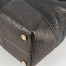 LOEWE Anagram Hand Bag Leather Silver gold Auth 119684AM-17