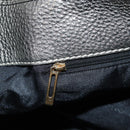 LOEWE Anagram Hand Bag Leather Silver gold Auth 119684AM-24