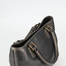LOEWE Anagram Hand Bag Leather Silver gold Auth 119684AM-6