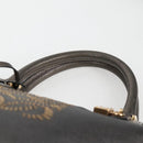 LOEWE Anagram Hand Bag Leather Silver gold Auth 119684AM-14